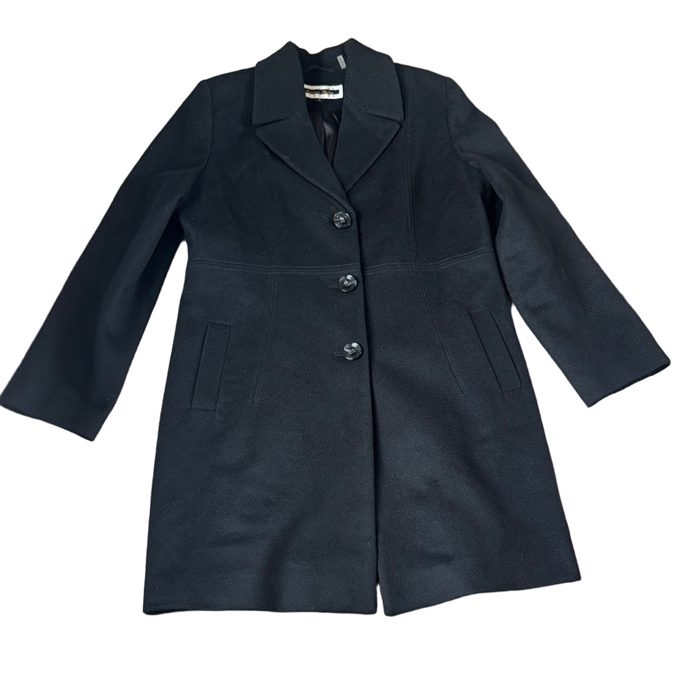 Kristen Blake Black Lamb Wool Blend Coat Classic Tailored SIZE 16